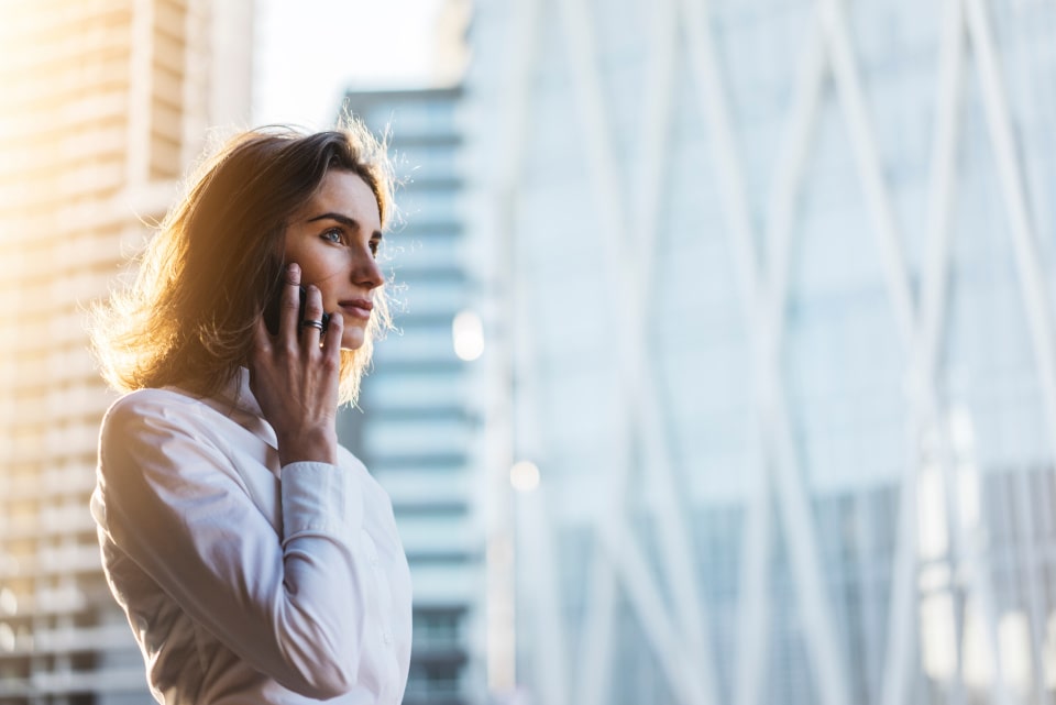 woman on a phone